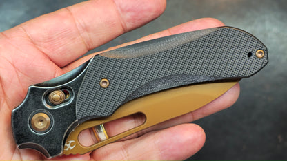 Kansept Quasar Black G10 Handle Dark Rose Gold 154CM (NEW)