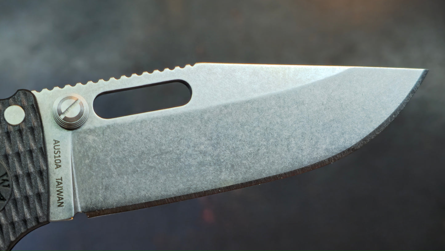 Demko AD20.5 Folding Knife Black Grivory Handle AUS10A (NEW)