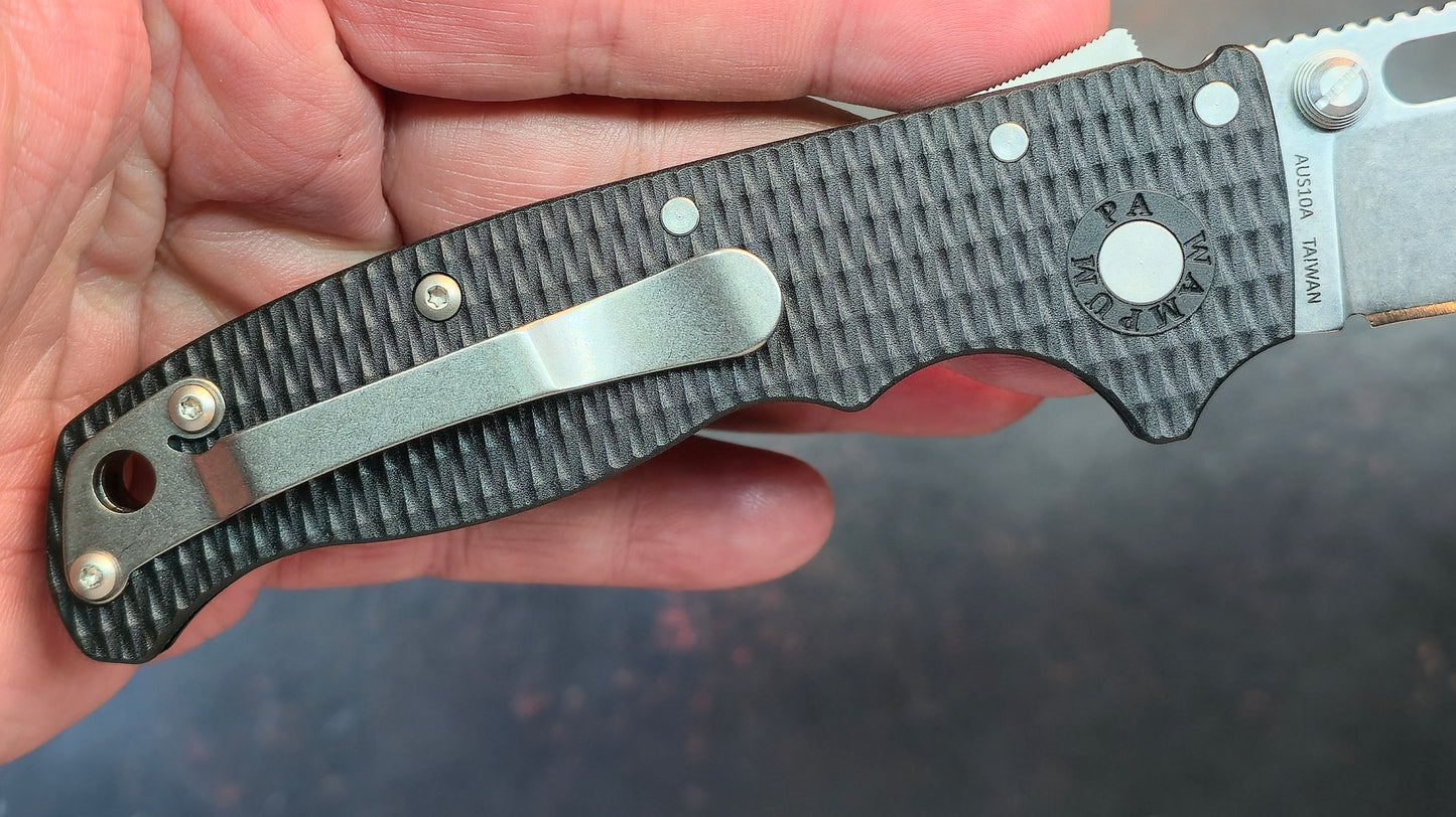 Demko AD20.5 Folding Knife Black Grivory Handle AUS10A (NEW)