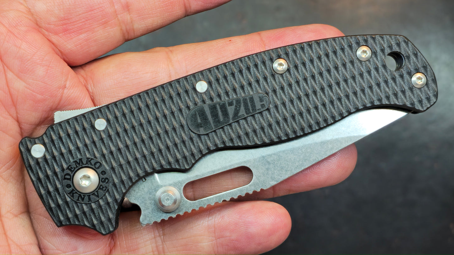Demko AD20.5 Folding Knife Black Grivory Handle AUS10A (NEW)