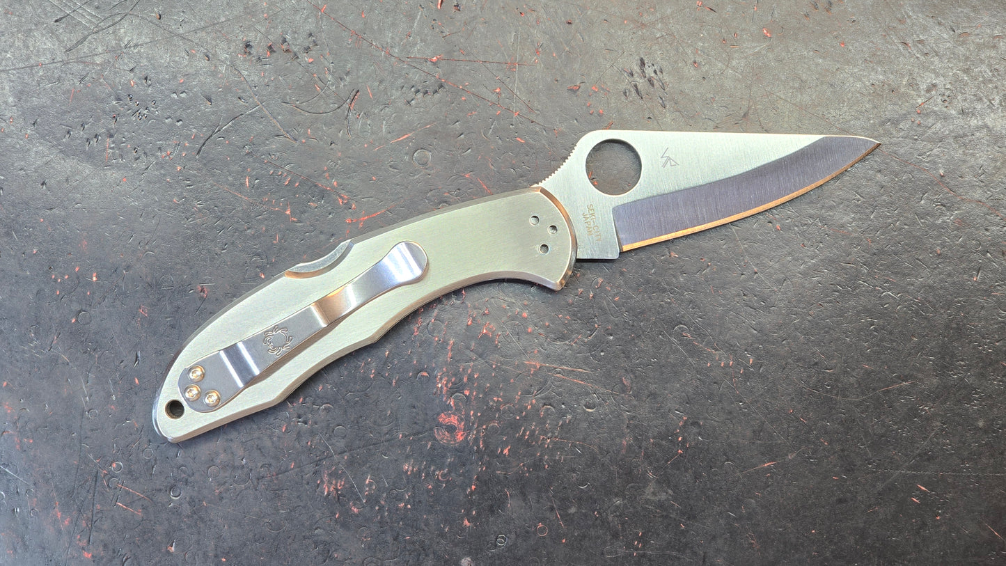 Spyderco Delica Plain Edge VG10 Satin Steel (NEW)