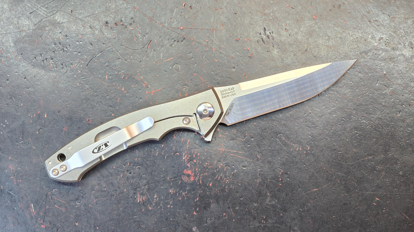 Zero Tolerance 0450 Sinkevich Flipper Titanium Handle S35VN (NEW)