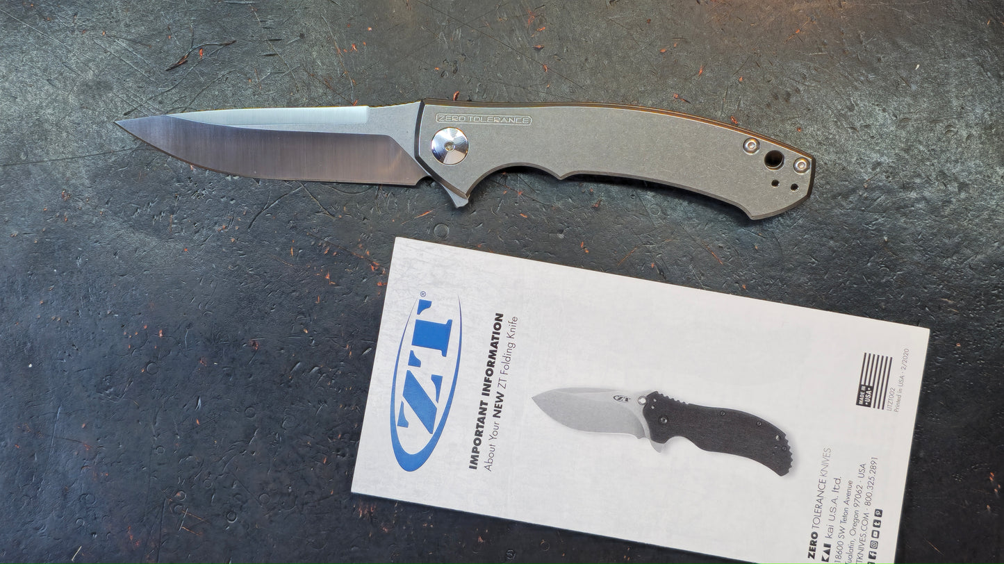 Zero Tolerance 0450 Sinkevich Flipper Titanium Handle S35VN (NEW)
