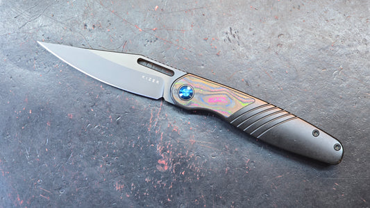 Kizer Raze Titanium/Color Camo 80's Handle S45VN (NEW)