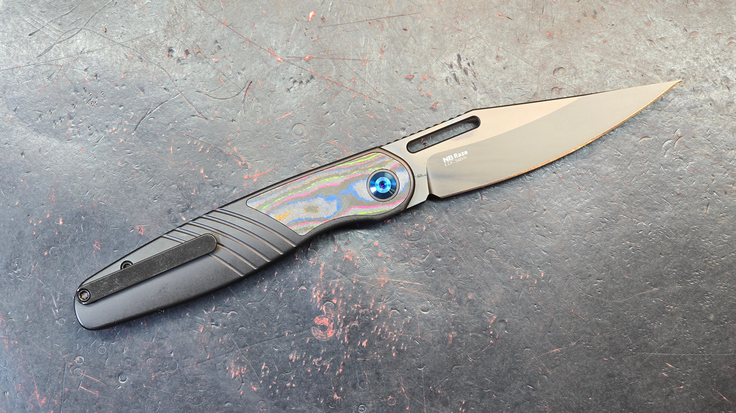 Kizer Raze Titanium/Color Camo 80's Handle S45VN (NEW)