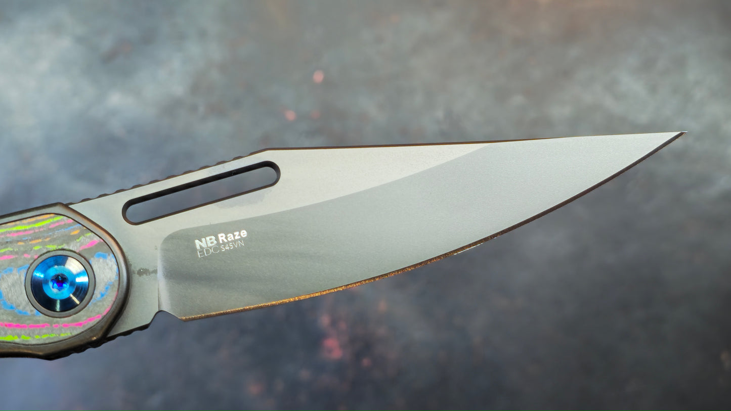 Kizer Raze Titanium/Color Camo 80's Handle S45VN (NEW)