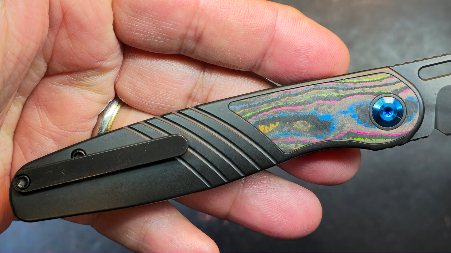 Kizer Raze Titanium/Color Camo 80's Handle S45VN (NEW)