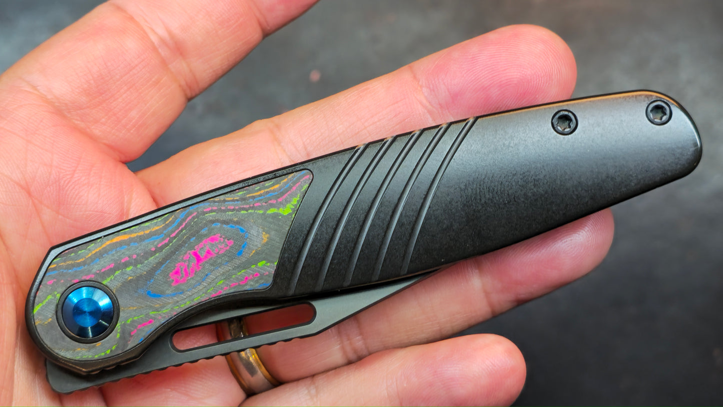 Kizer Raze Titanium/Color Camo 80's Handle S45VN (NEW)