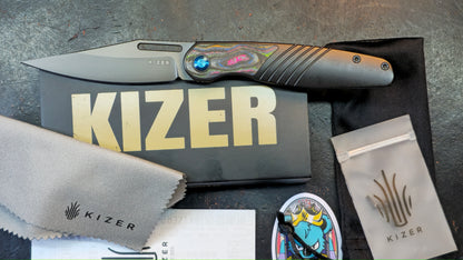 Kizer Raze Titanium/Color Camo 80's Handle S45VN (NEW)