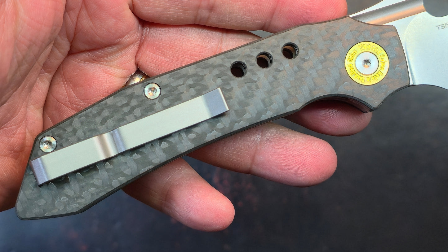 TwoSun TS582-M390-CF Folding Knife M390 (NEW)