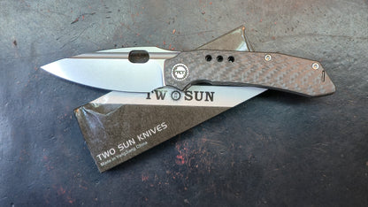 TwoSun TS582-M390-CF Folding Knife M390 (NEW)