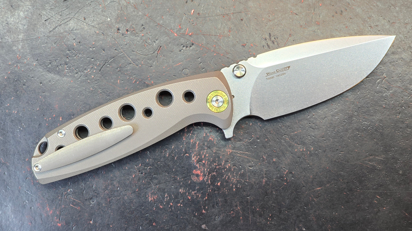 TwoSun TS590 Gray Titanium Handle Stonewash 14C28N (NEW)