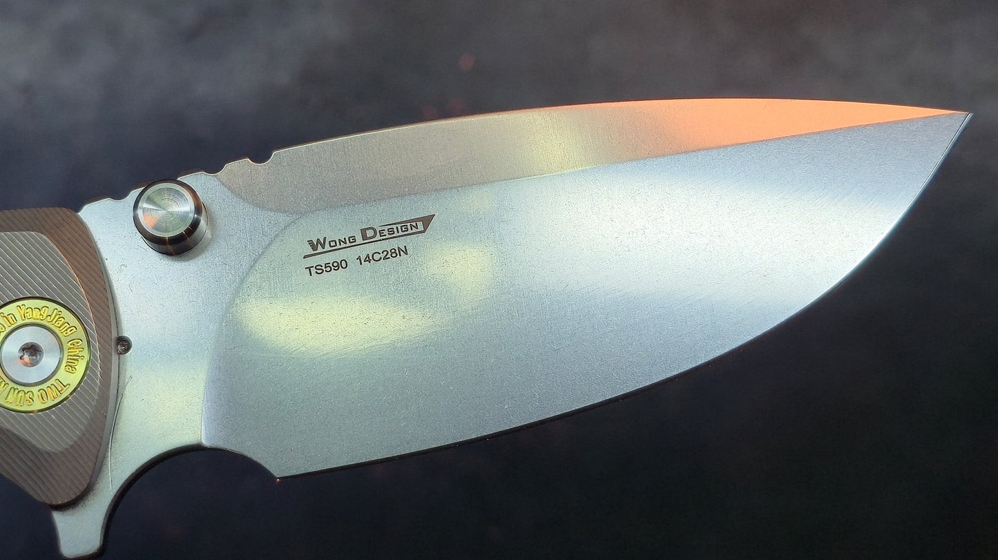 TwoSun TS590 Gray Titanium Handle Stonewash 14C28N (NEW)