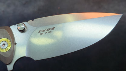 TwoSun TS590 Gray Titanium Handle Stonewash 14C28N (NEW)