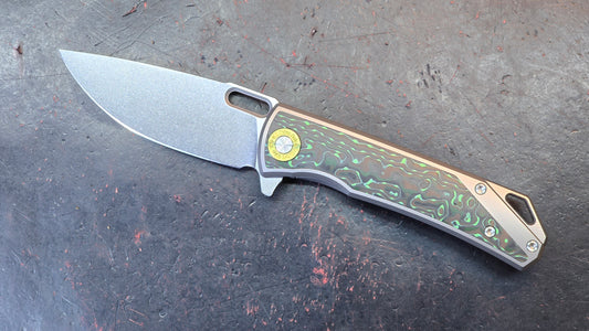 TWOSUN TS502 Titanium Handle with Carbon Fiber Inlay M390 Blade (NEW)