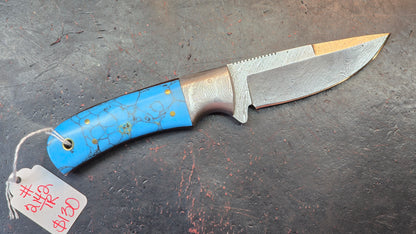 Knives Ranch 2142-TR Faux Turquoise Damascus (DISCOUNT APPLIED IN CART)