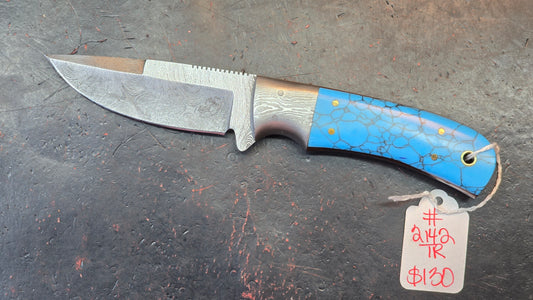 Knives Ranch 2142-TR Faux Turquoise Damascus (DISCOUNT APPLIED IN CART)