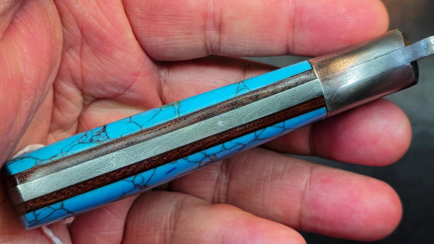 Knives Ranch 2142-TR Faux Turquoise Damascus (DISCOUNT APPLIED IN CART)