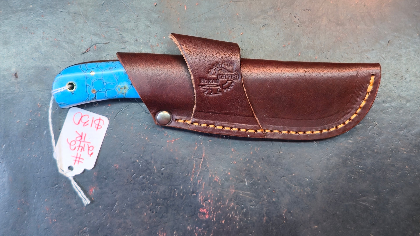 Knives Ranch 2142-TR Faux Turquoise Damascus (DISCOUNT APPLIED IN CART)