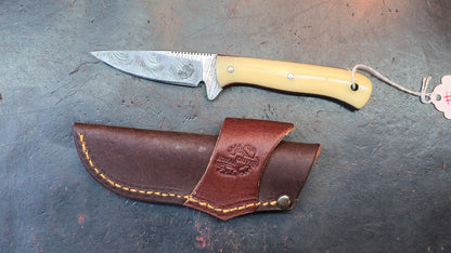 Knives Ranch 3056-B Bone Damascus (DISCOUNT APPLIED IN CART)