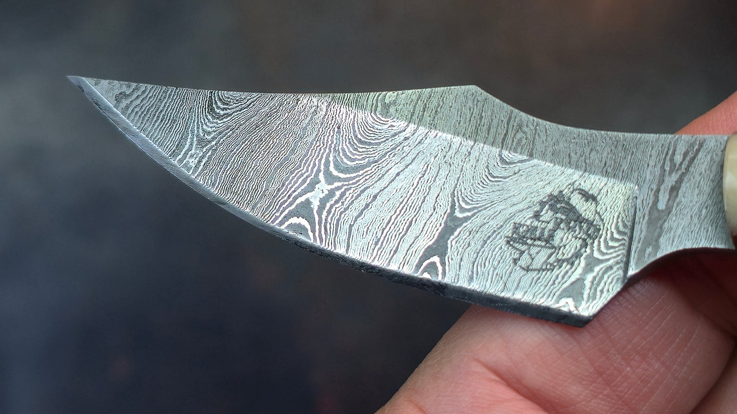 Knives Ranch 3180-B Bone Damascus (DISCOUNT APPLIED IN CART)