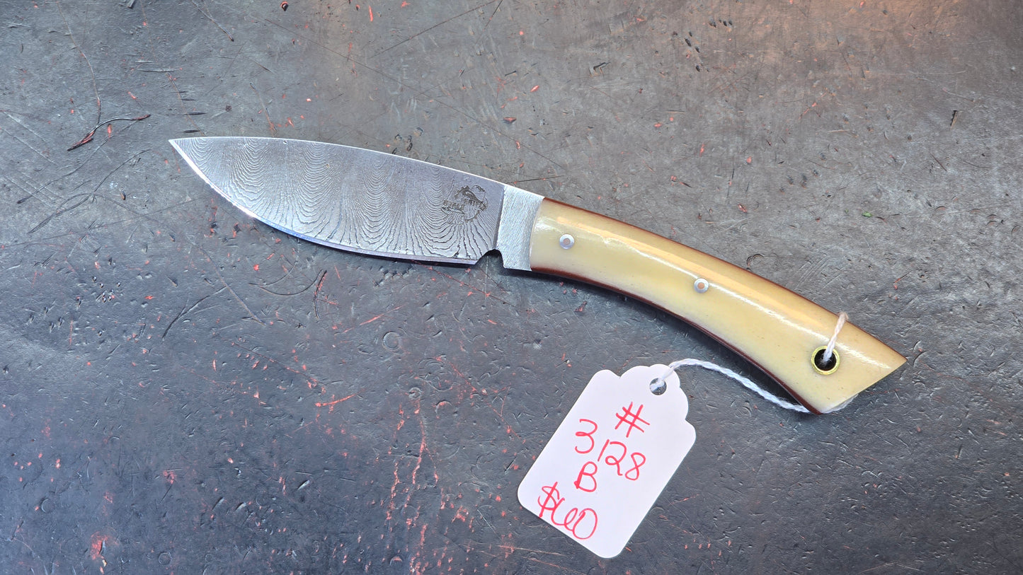 Knives Ranch 3128-B Bone Damascus (DISCOUNT APPLIED IN CART)