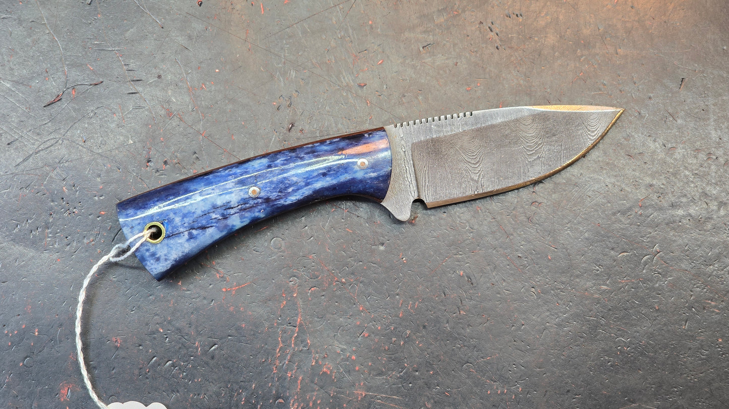 Knives Ranch 4402-BLU Bone Damascus (DISCOUNT APPLIED IN CART)