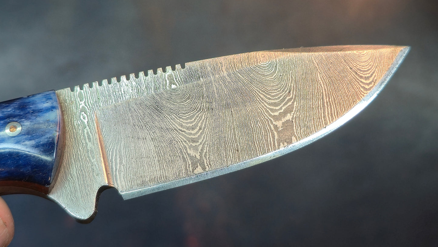 Knives Ranch 4402-BLU Bone Damascus (DISCOUNT APPLIED IN CART)