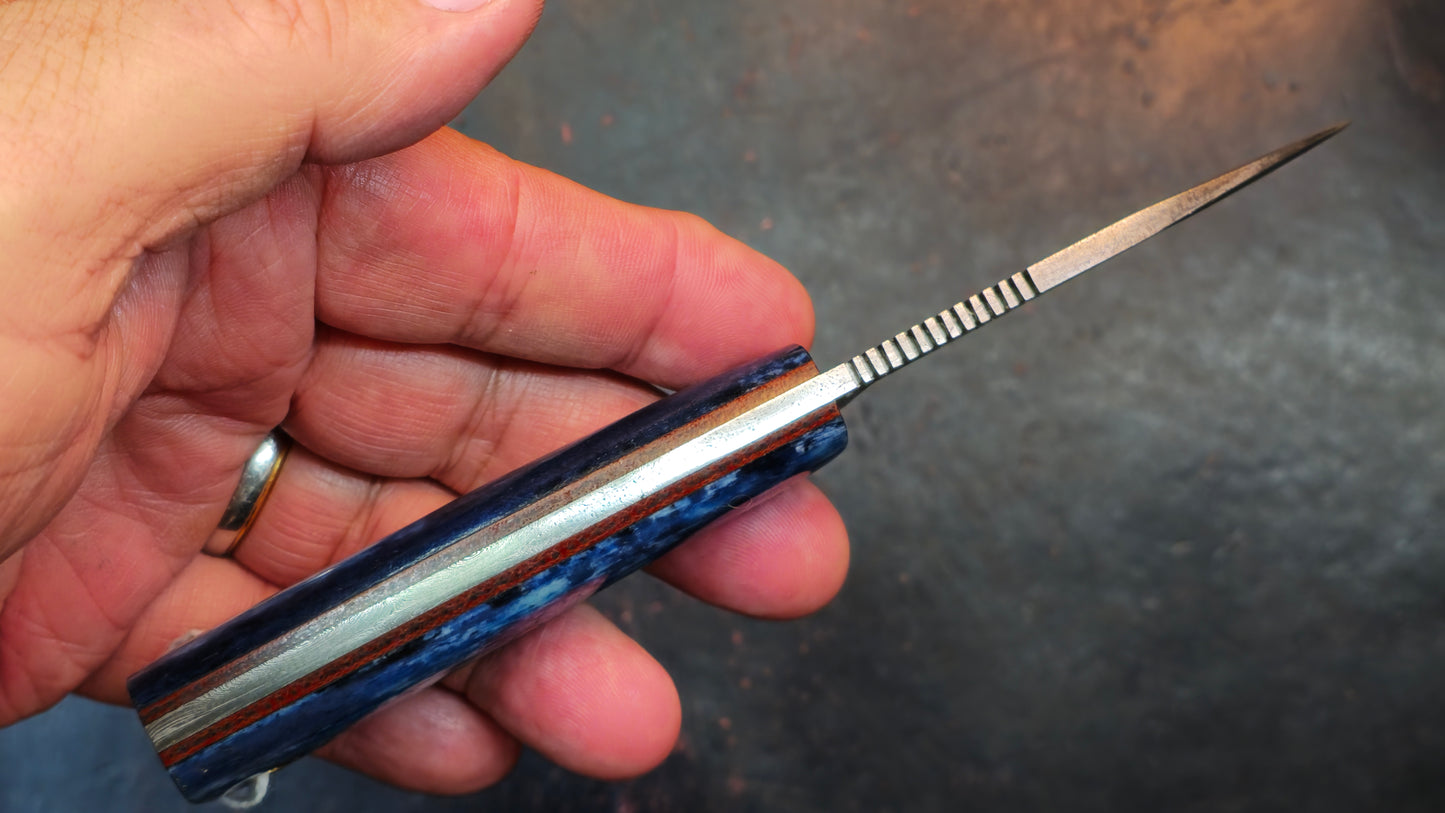 Knives Ranch 4402-BLU Bone Damascus (DISCOUNT APPLIED IN CART)