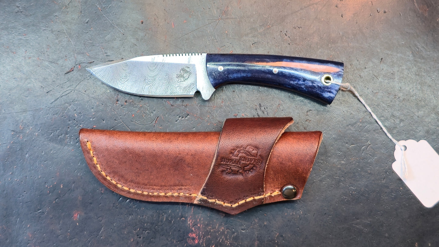 Knives Ranch 4402-BLU Bone Damascus (DISCOUNT APPLIED IN CART)