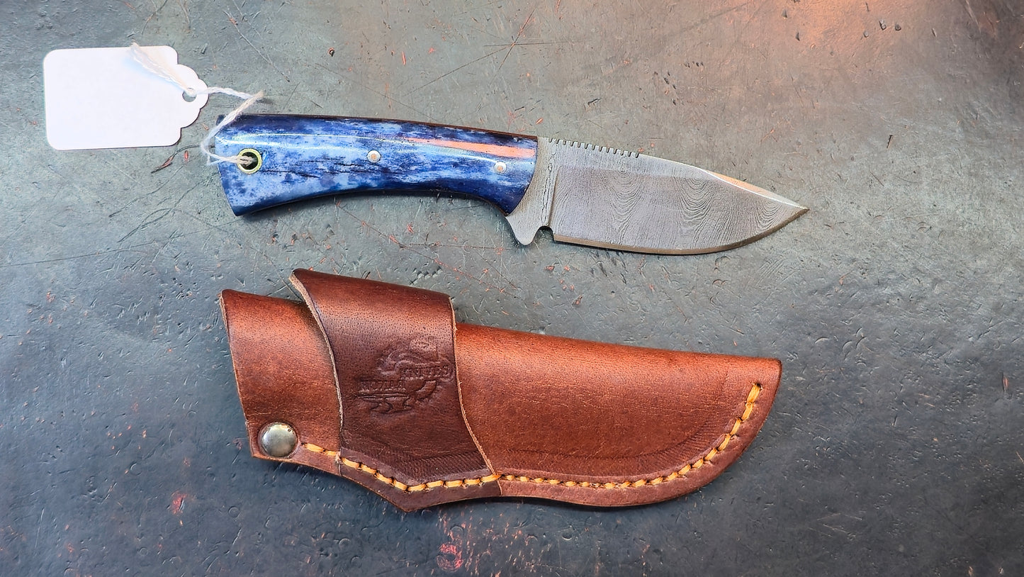 Knives Ranch 4402-BLU Bone Damascus (DISCOUNT APPLIED IN CART)
