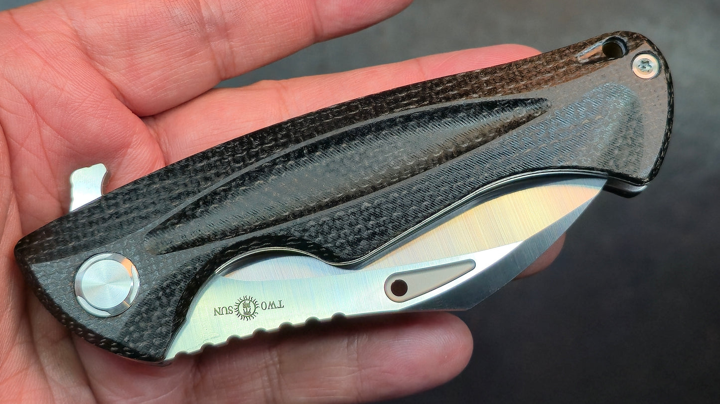 TwoSun TS202 Black Micarta 14C28N (NEW)