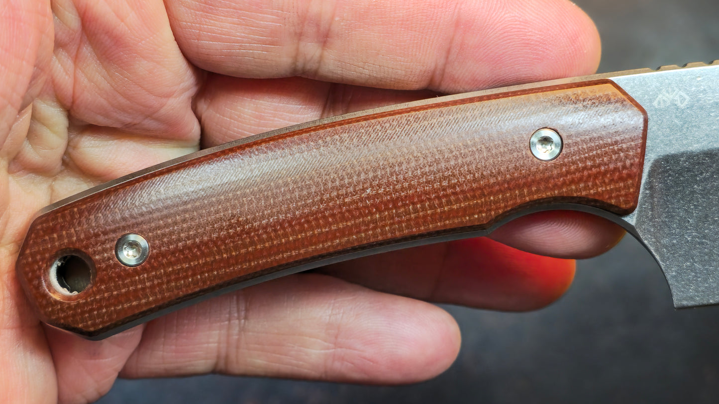 TwoSun TS608 Fixed Blade Brown Micarta Kydex Sheath D2 (NEW)