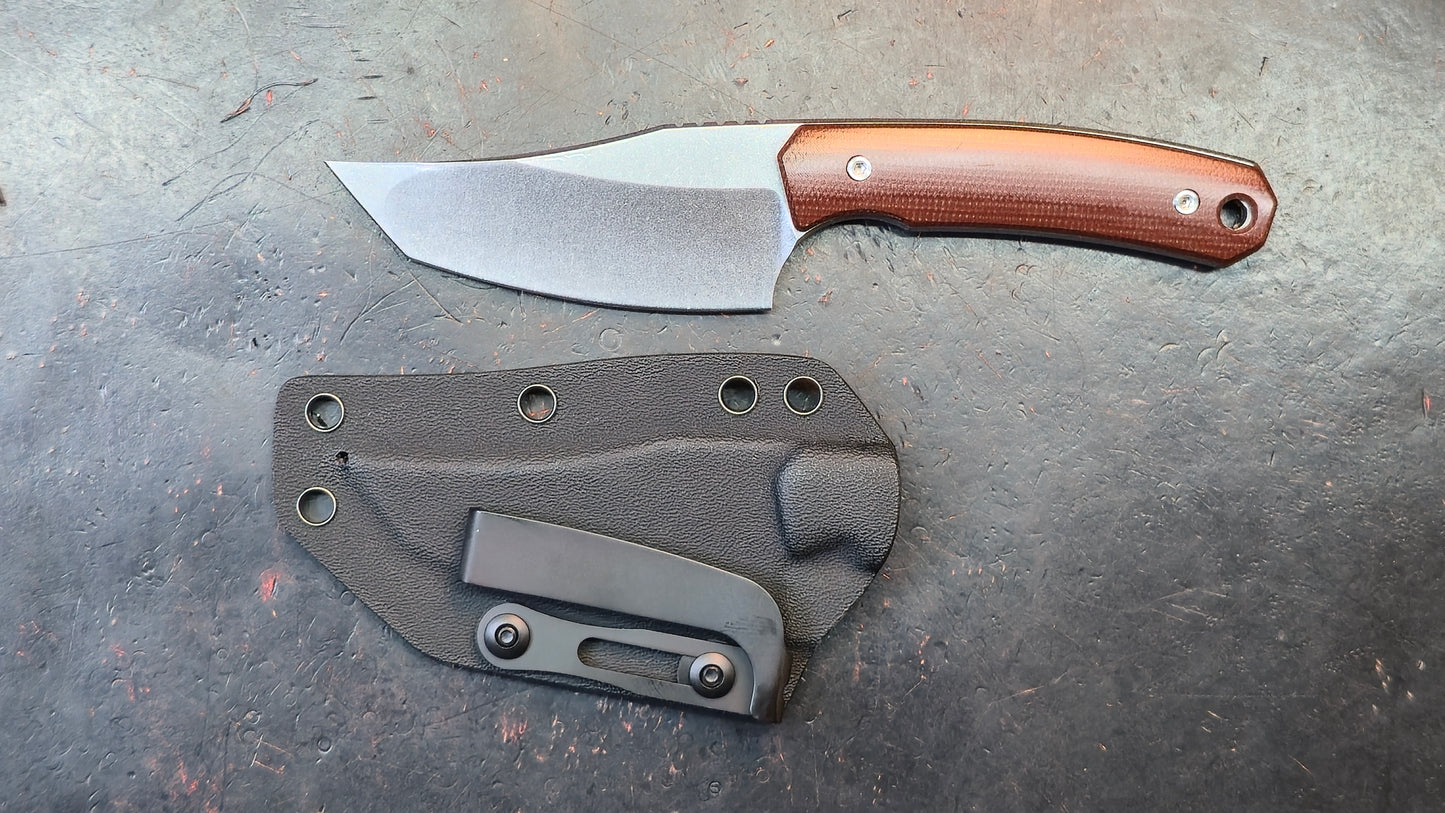 TwoSun TS608 Fixed Blade Brown Micarta Kydex Sheath D2 (NEW)