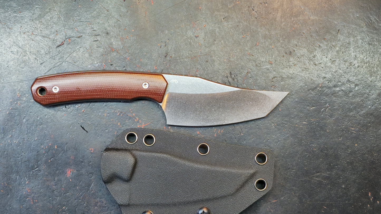 TwoSun TS608 Fixed Blade Brown Micarta Kydex Sheath D2 (NEW)