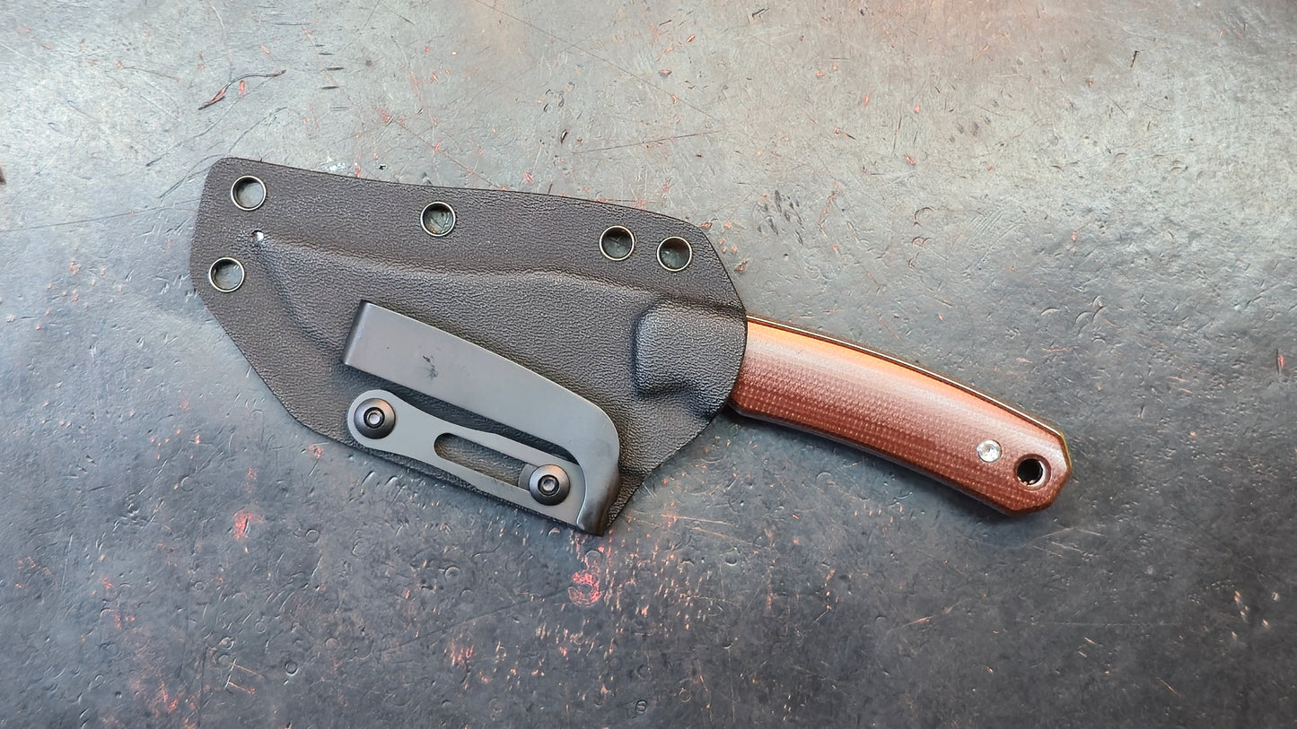 TwoSun TS608 Fixed Blade Brown Micarta Kydex Sheath D2 (NEW)