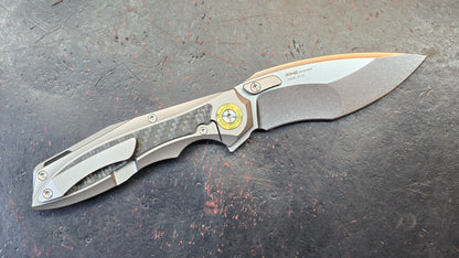 TwoSun TS578 Titanium/Carbon Fiber Handle K110 Plain Edge  (NEW)