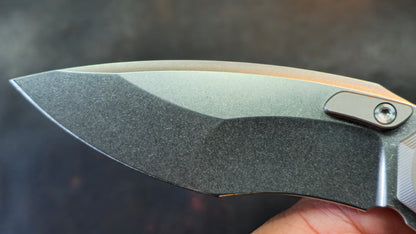 TwoSun TS578 Titanium/Carbon Fiber Handle K110 Plain Edge  (NEW)