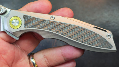 TwoSun TS578 Titanium/Carbon Fiber Handle K110 Plain Edge  (NEW)