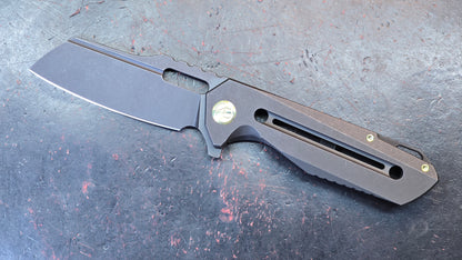 Kubey Atlas Folding Knife Black Titanium Handle S35VN