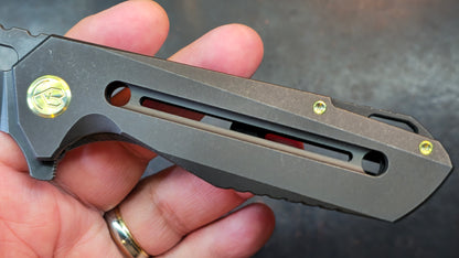 Kubey Atlas Folding Knife Black Titanium Handle S35VN