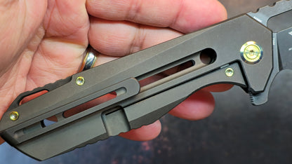 Kubey Atlas Folding Knife Black Titanium Handle S35VN