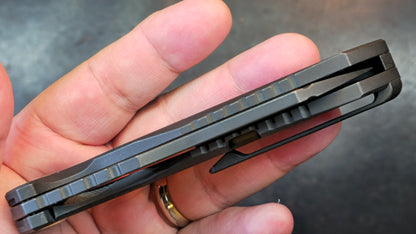 Kubey Atlas Folding Knife Black Titanium Handle S35VN