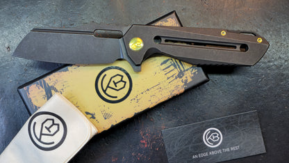 Kubey Atlas Folding Knife Black Titanium Handle S35VN