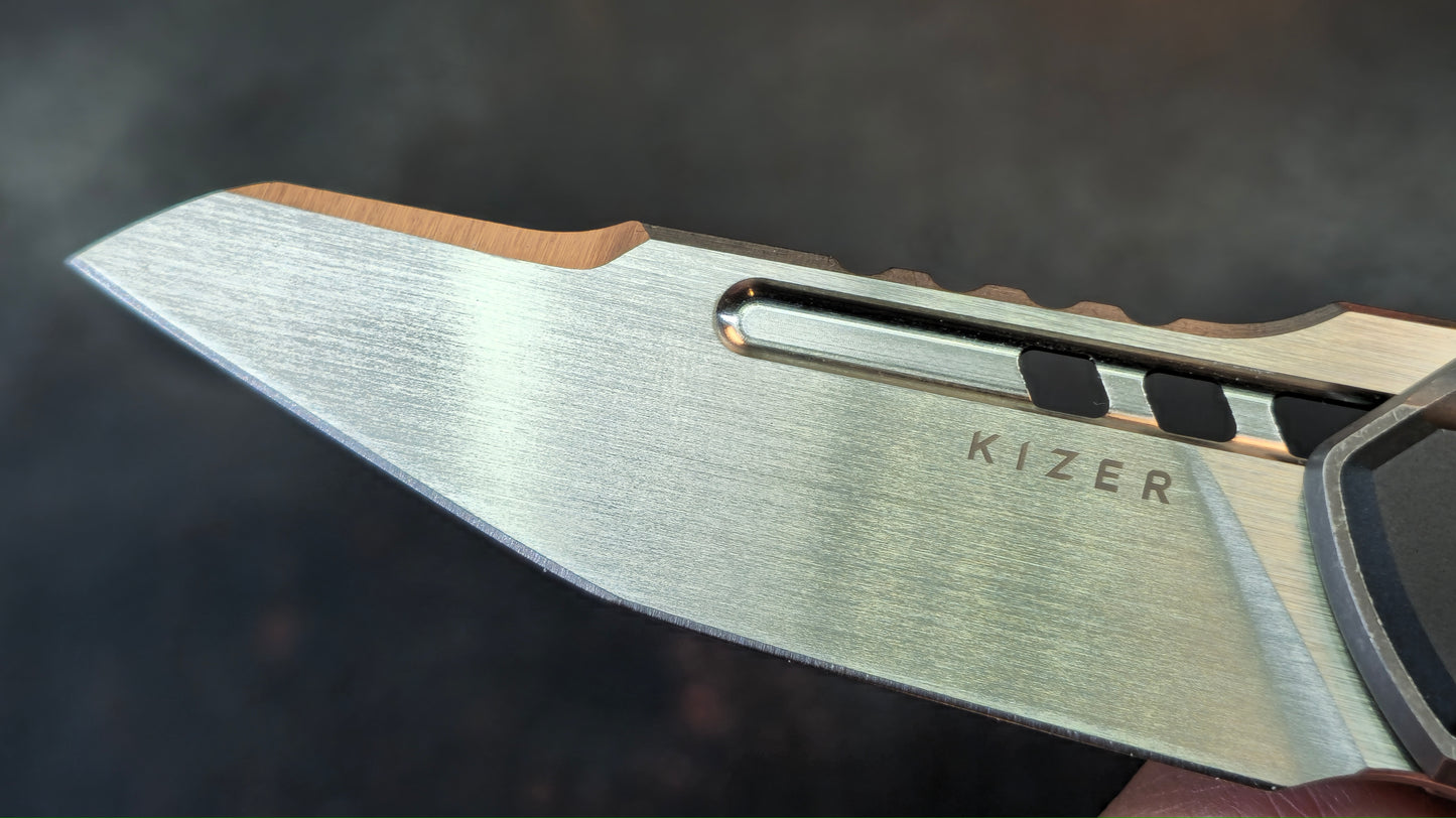 Kizer Zero Folding Knife Black/Gray Titanium/Aluminum Handle S45VN