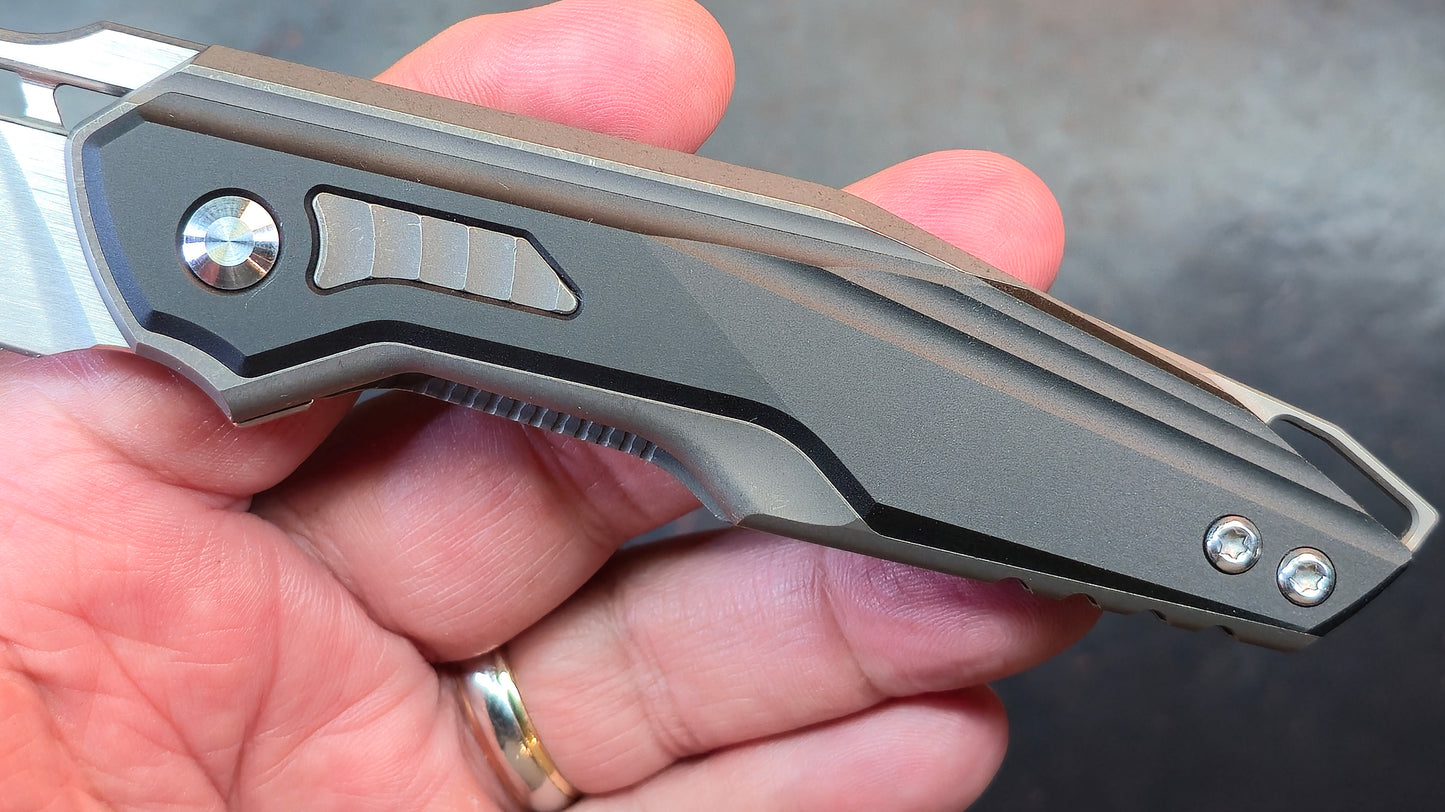 Kizer Zero Folding Knife Black/Gray Titanium/Aluminum Handle S45VN
