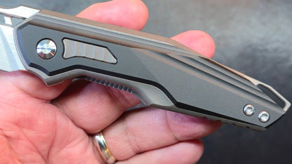 Kizer Zero Folding Knife Black/Gray Titanium/Aluminum Handle S45VN