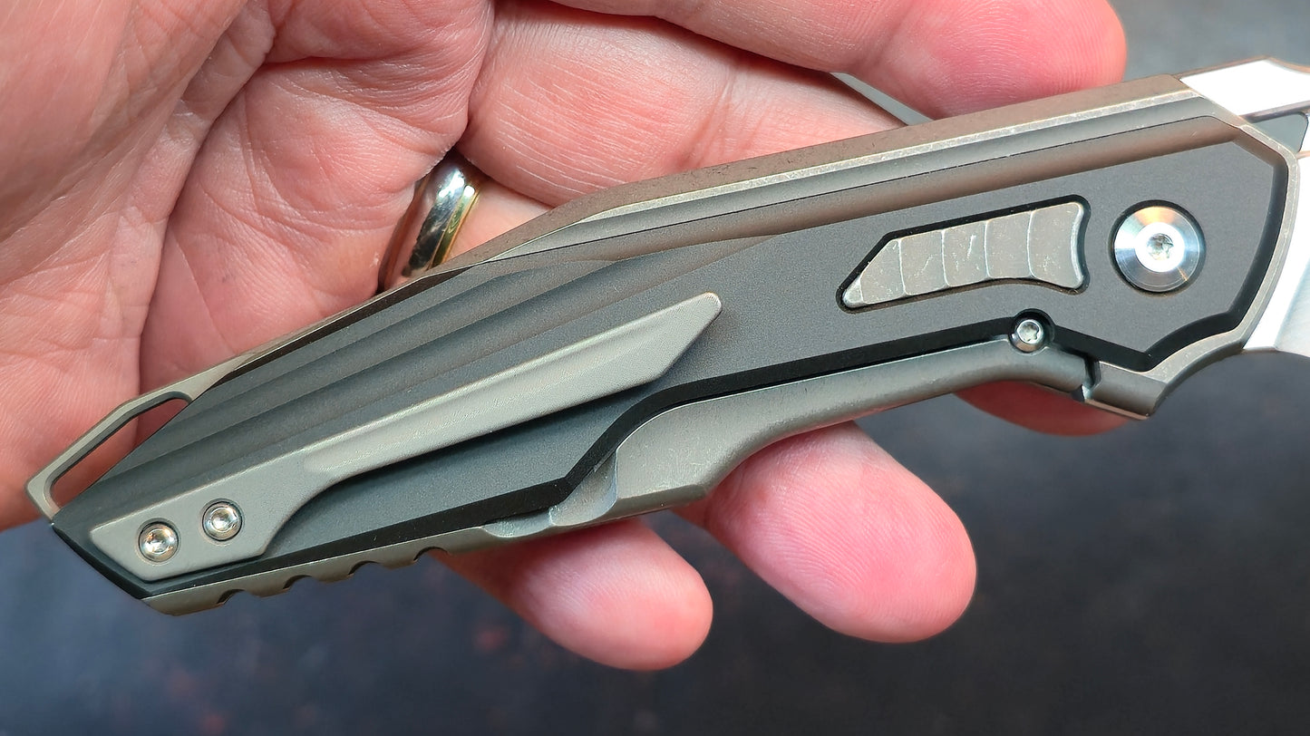 Kizer Zero Folding Knife Black/Gray Titanium/Aluminum Handle S45VN