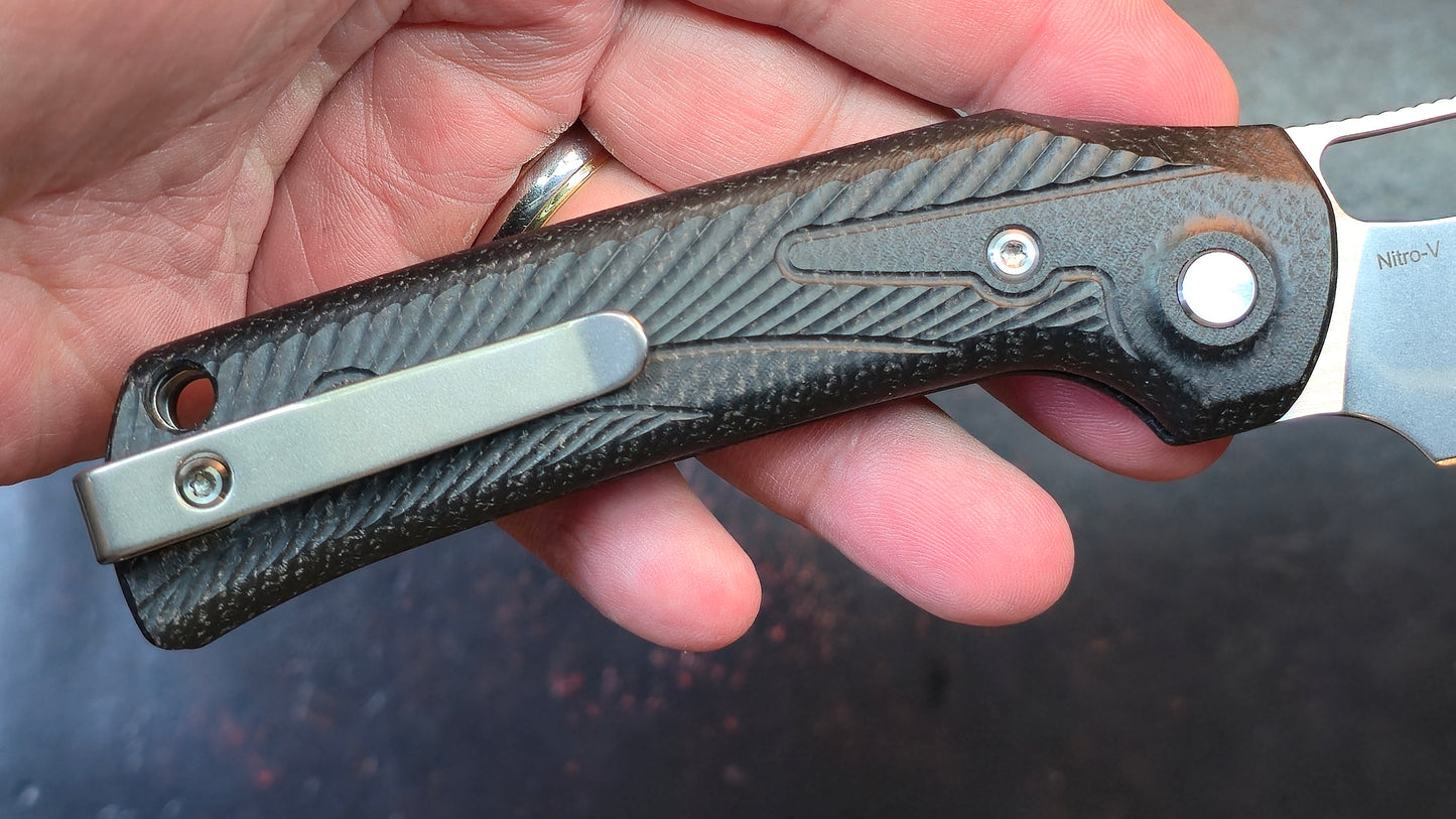 Reate PL-XE Folding Knife Black Micarta Handle Nitro-V