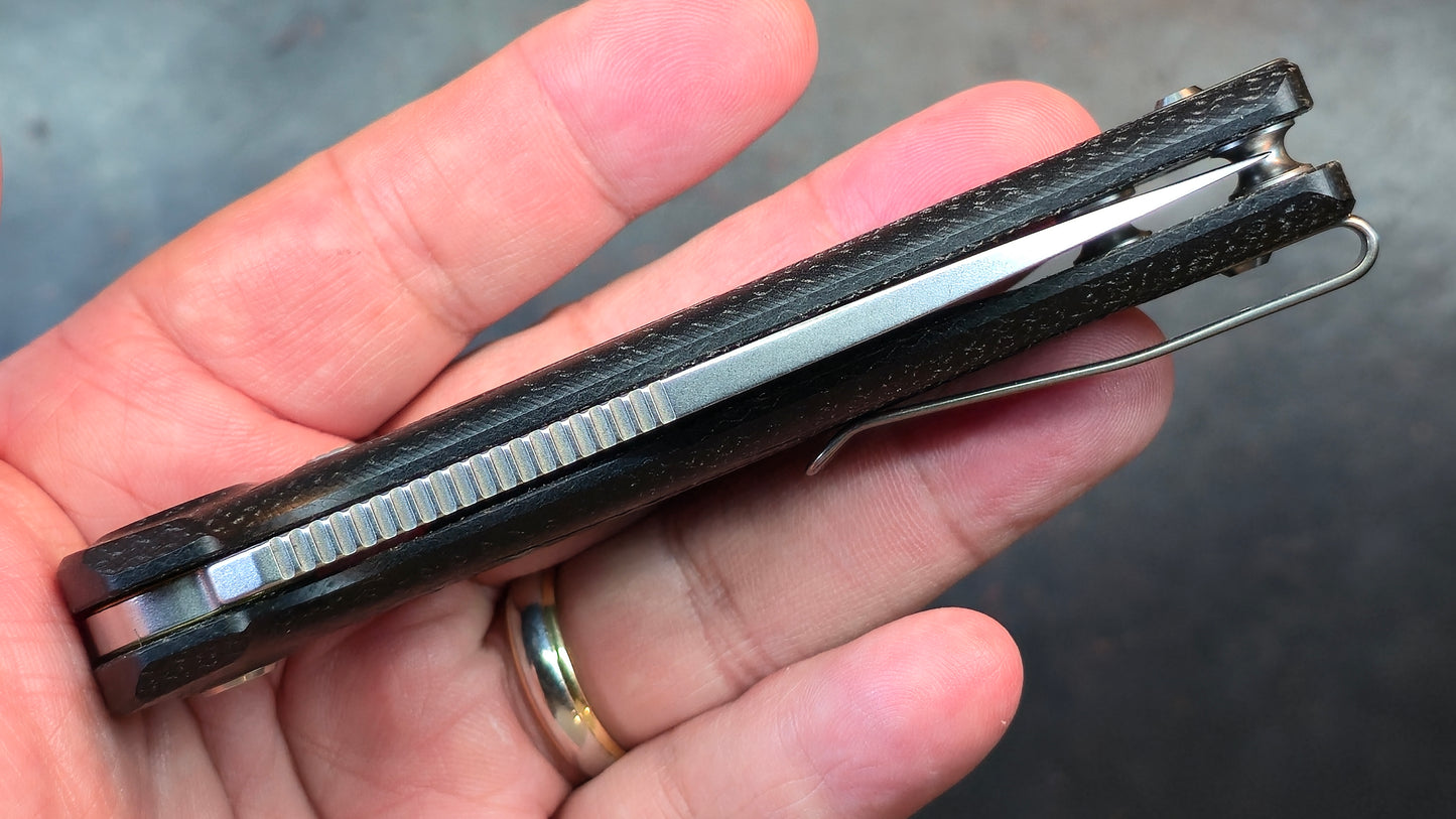 Reate PL-XE Folding Knife Black Micarta Handle Nitro-V